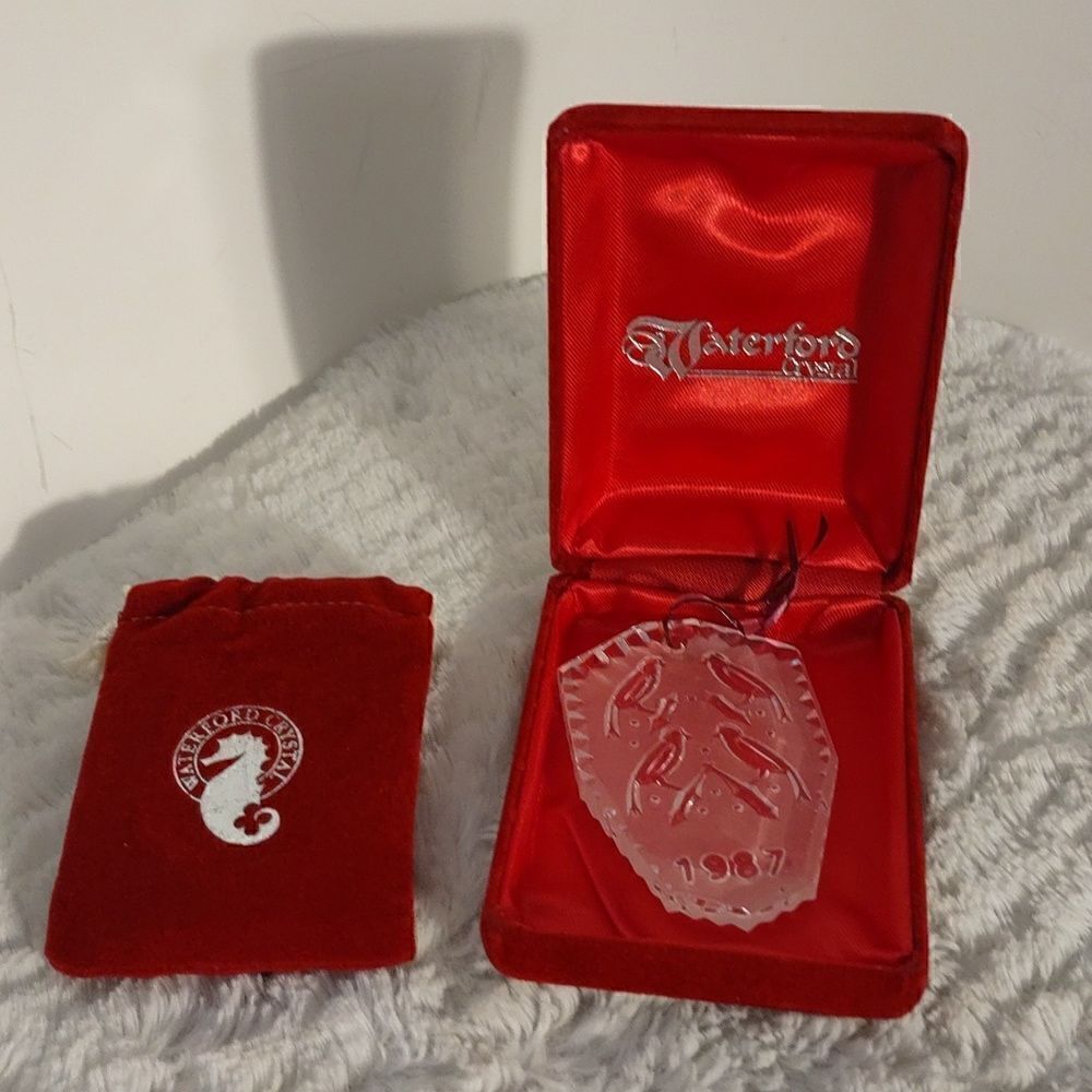 Vtg Waterford Crystal 12 Days of Christmas "Four Calling Birds" Crystal Ornament